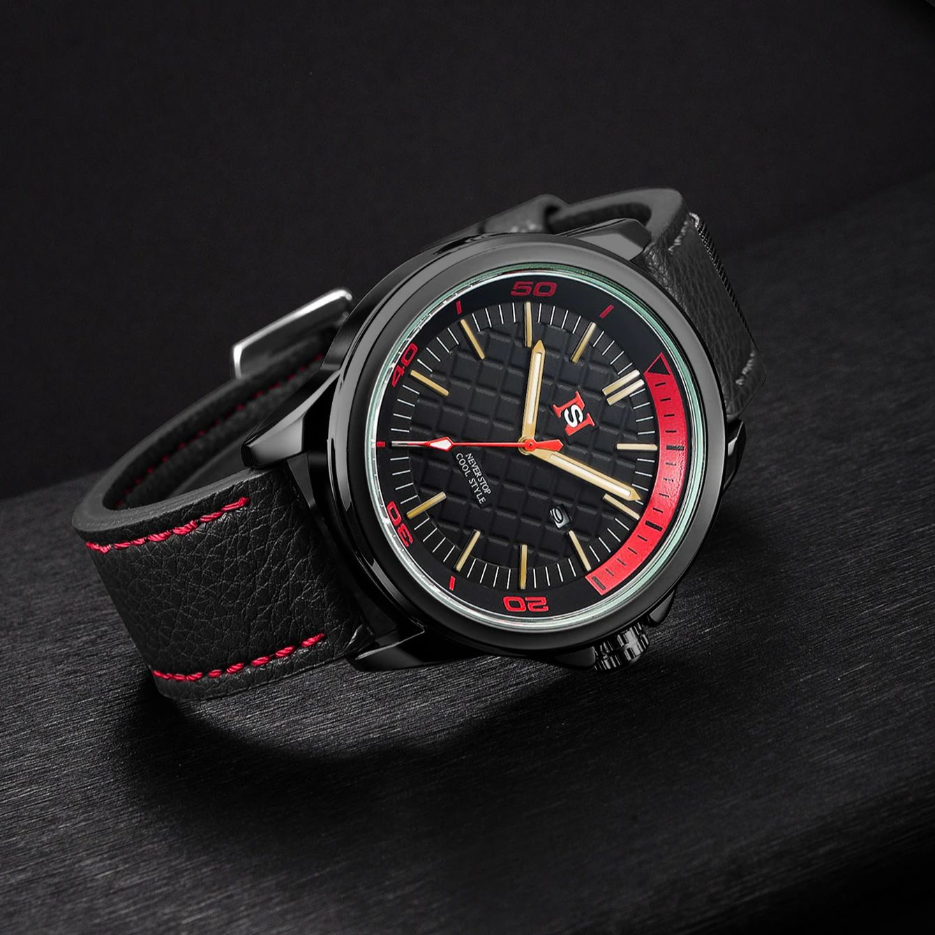 NS Simple Fashion men watch Ou - Suede Strap Watch recension och pris