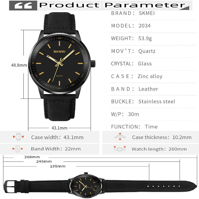 Skmei Original Brand Quartz Wa - Suede Strap Watch recension och pris