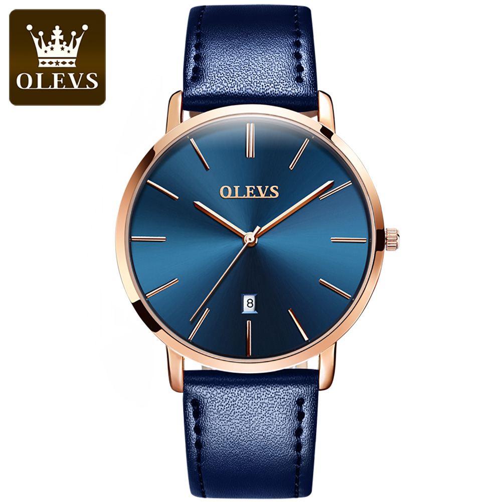 Original OLEVS Quartz Watch fo - Leather Watch Band Men recension och pris